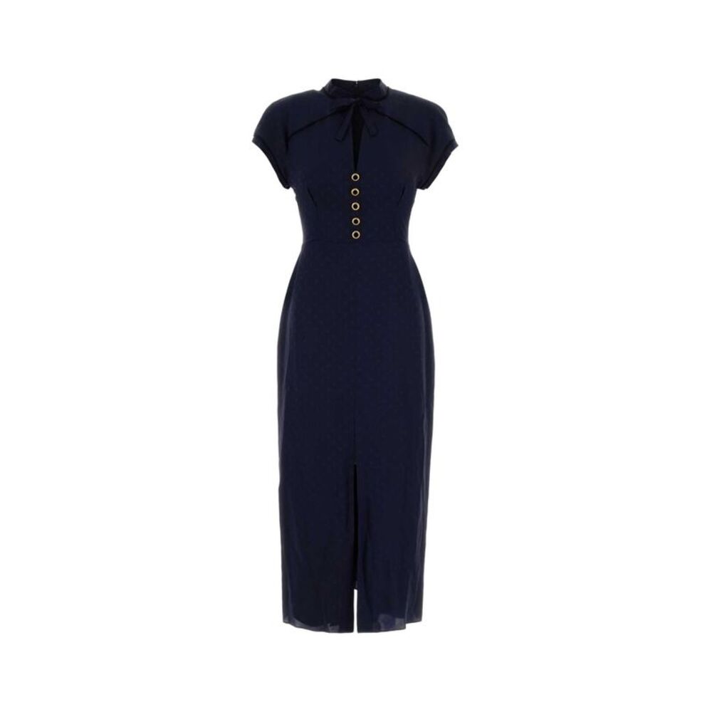 Alessandra Rich Women Navy Blue Silk Dress